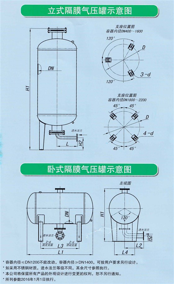 膈膜气压罐